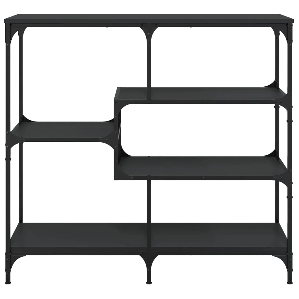 konsolbord 103x32x95 cm konstrueret træ sort - Image 4