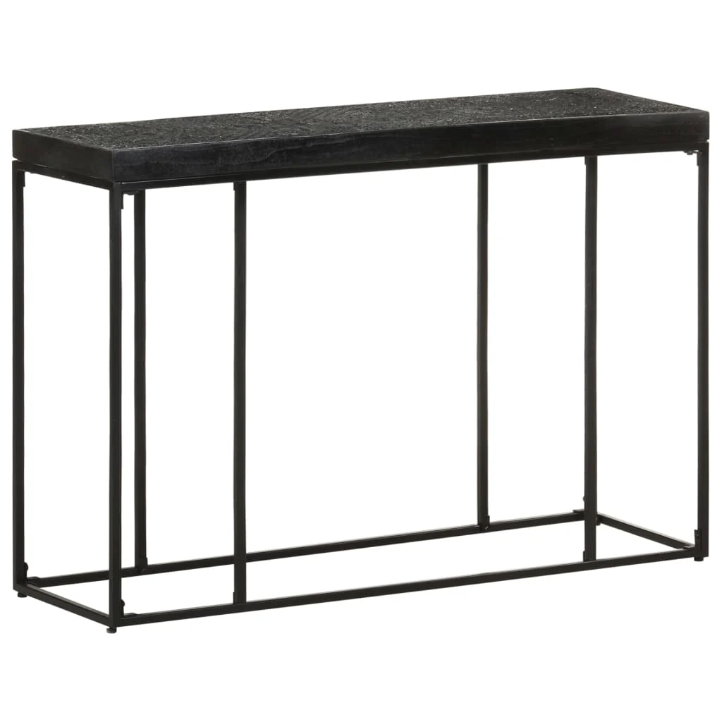 konsolbord 110x35x76 cm massivt akacietræ og mangotræ sort - Image 8