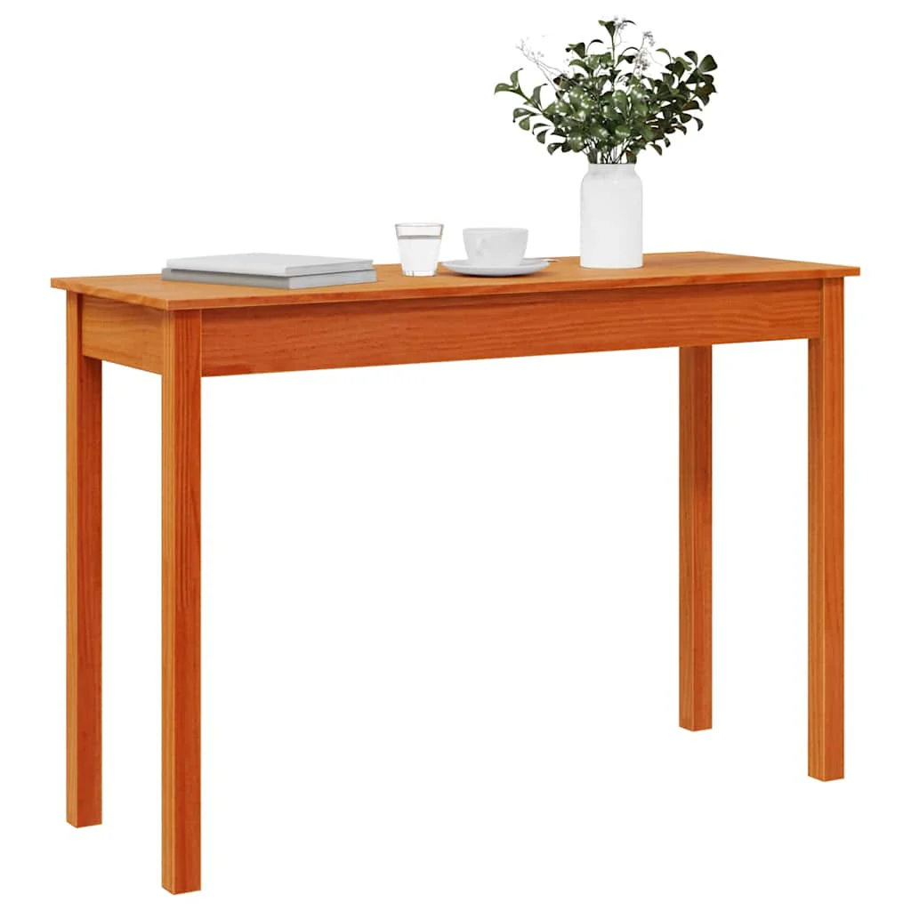konsolbord 110x40x75 cm massivt fyrretræ gyldenbrun - Image 4