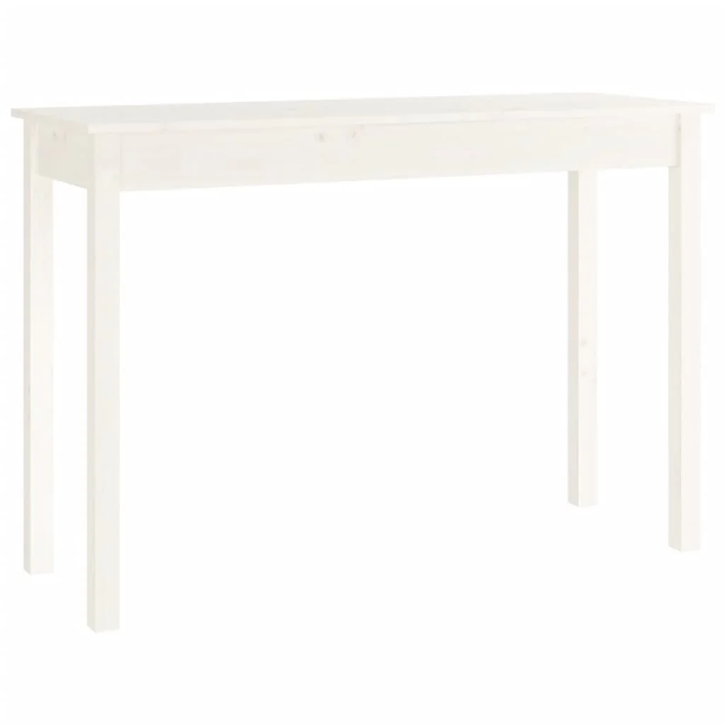konsolbord 110x40x75 cm massivt fyrretræ hvid - Image 2