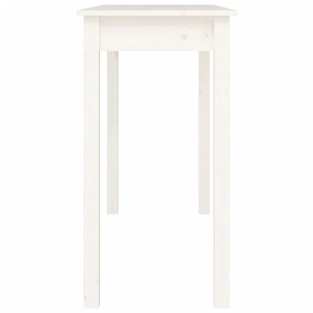 konsolbord 110x40x75 cm massivt fyrretræ hvid - Image 6