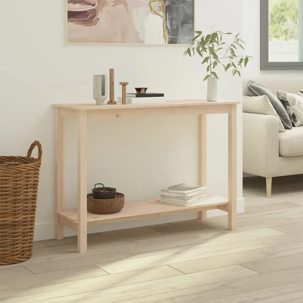 konsolbord 110x40x80 cm massivt fyrretræ - Image 5