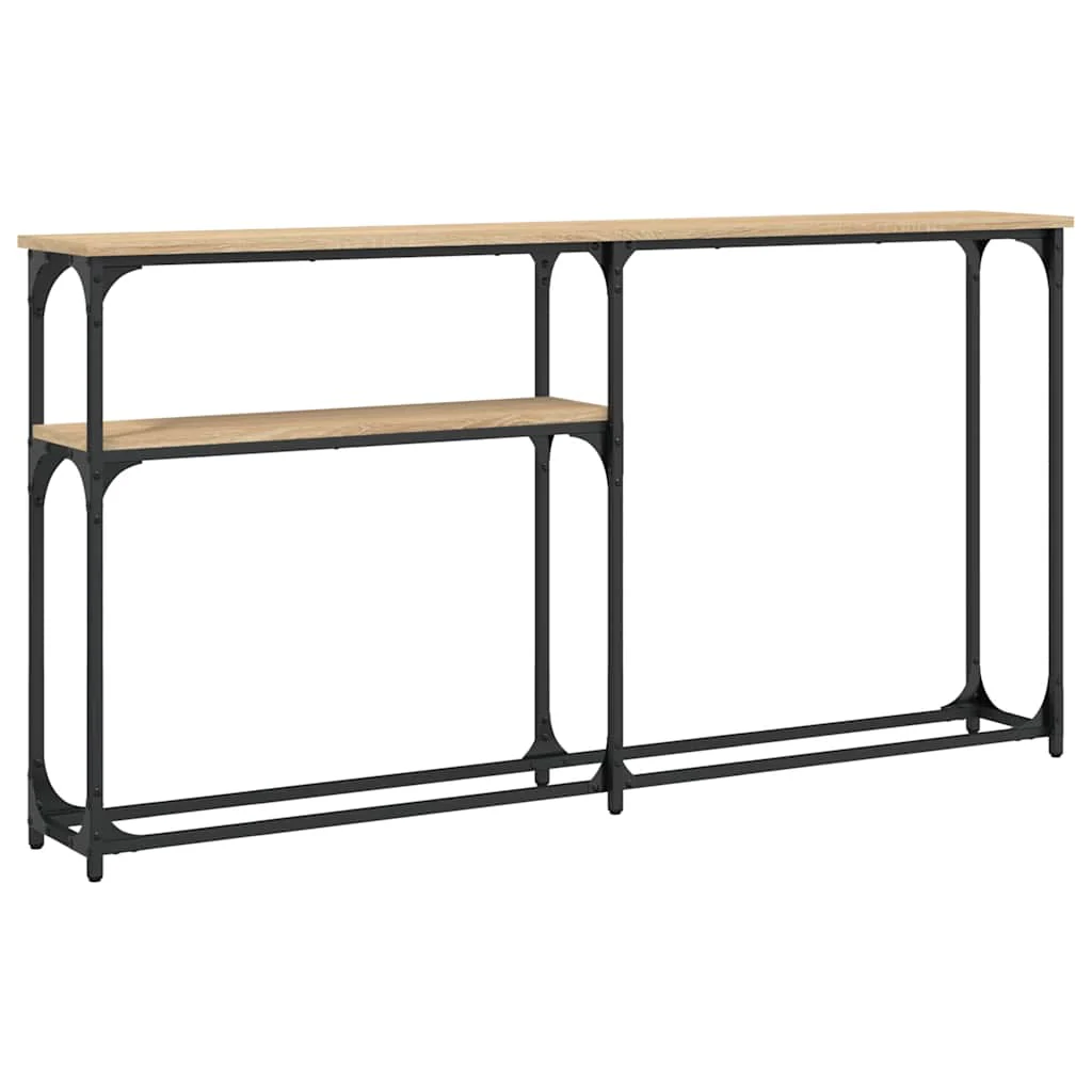 konsolbord 145x22,5x75 cm konstrueret træ sonoma-eg - Image 2