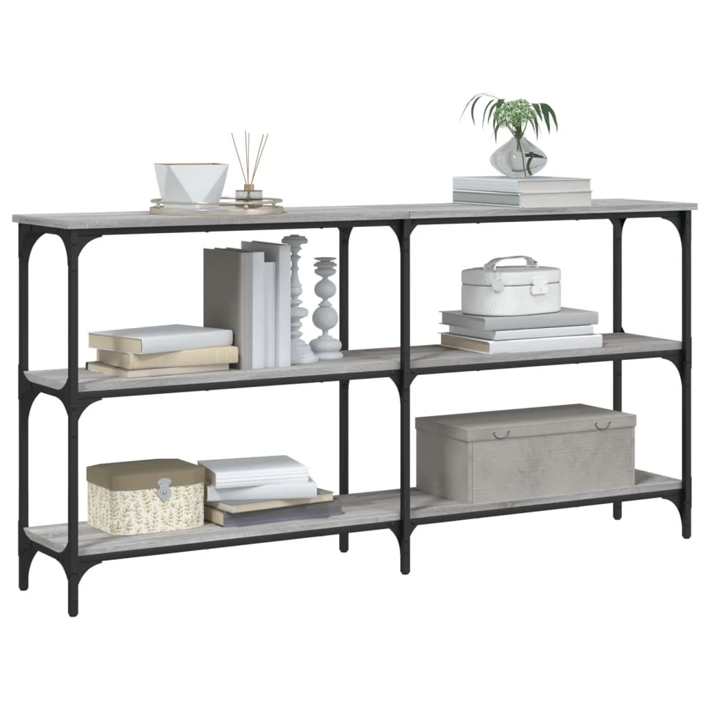 konsolbord 150x29x75 cm konstrueret træ grå sonoma-eg - Image 3