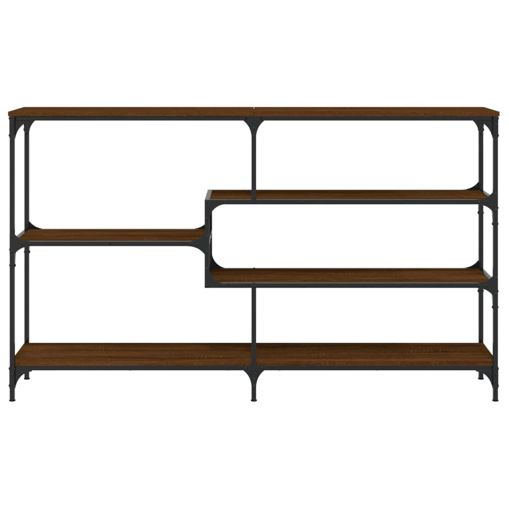 konsolbord 160x32x95 cm konstrueret træ brun egetræsfarve - Image 4
