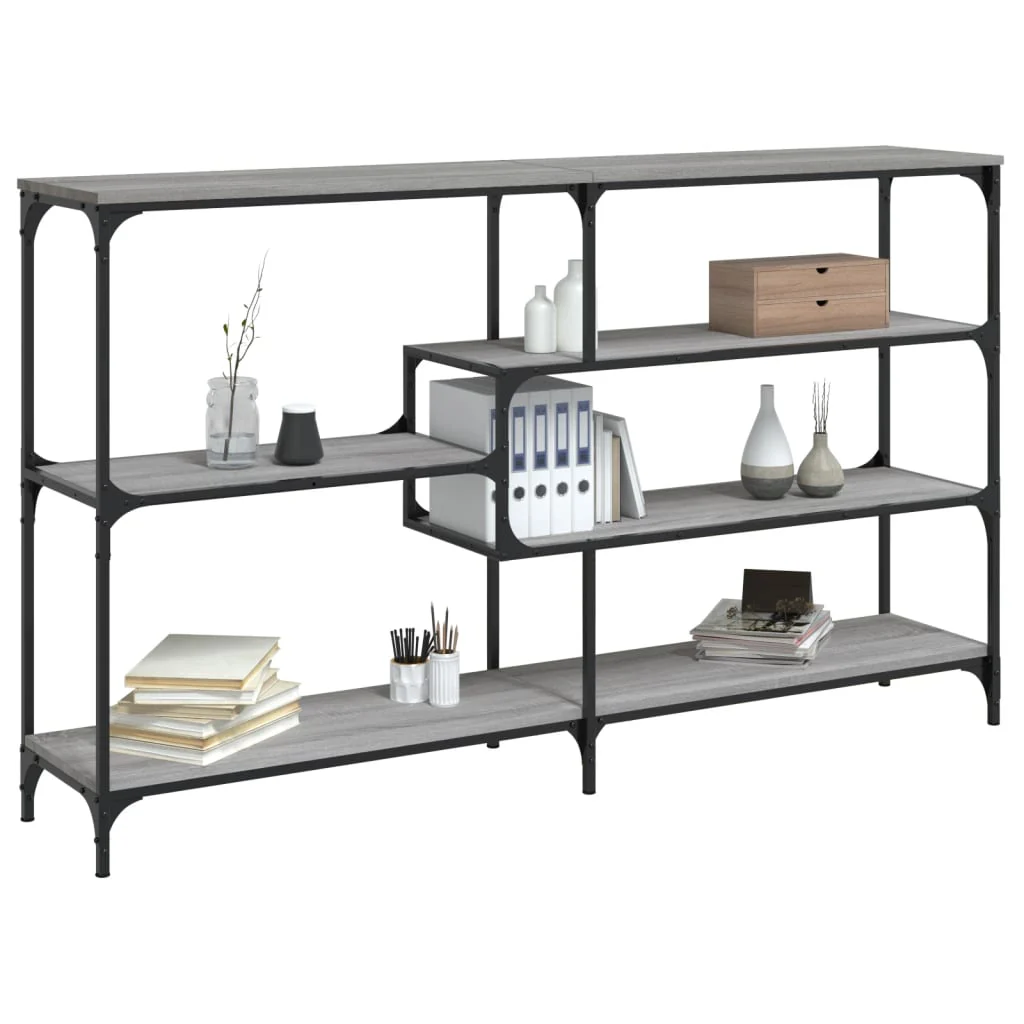 konsolbord 160x32x95 cm konstrueret træ grå sonoma-eg - Image 3