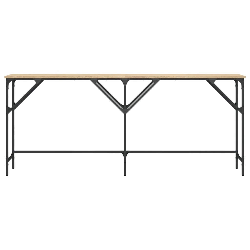 konsolbord 180x29x75 cm konstrueret træ sonoma-eg - Image 4