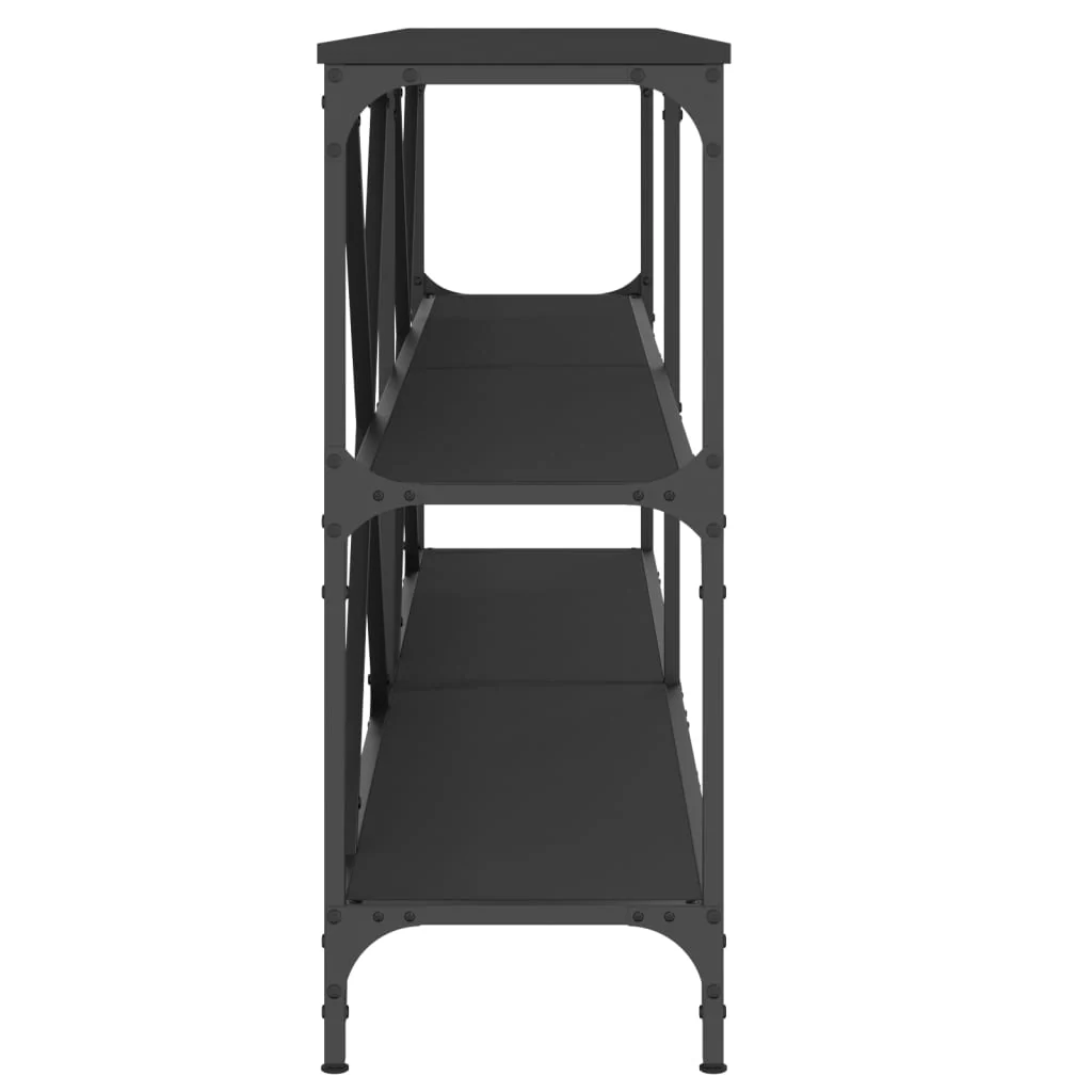 konsolbord 180x30x75 cm konstrueret træ og jern sort - Image 5