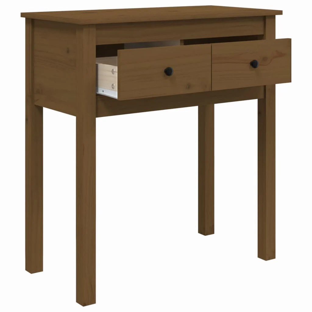 konsolbord 70x35x75 cm massivt fyrretræ gyldenbrun - Image 7