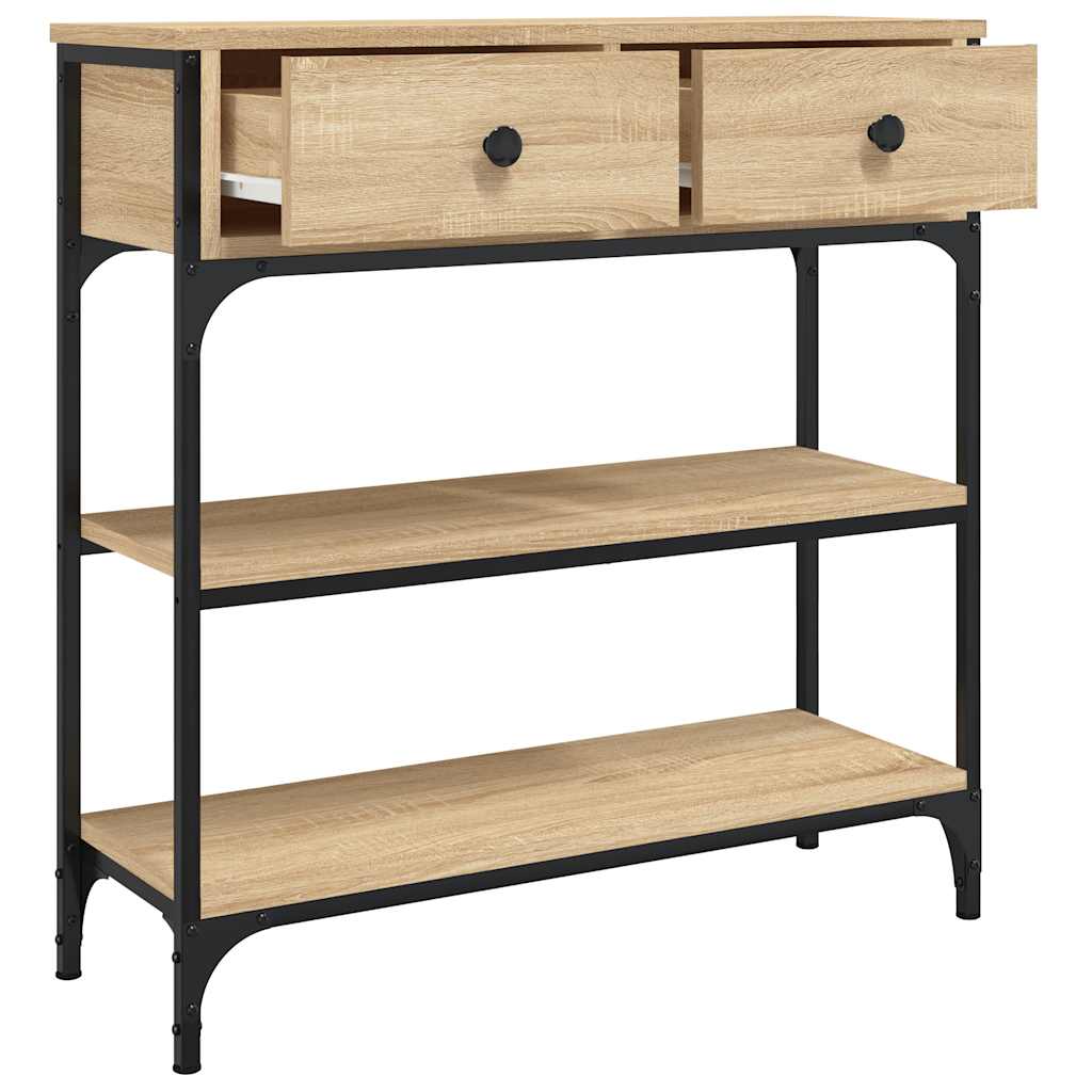 konsolbord 72,5x25x75 cm konstrueret træ sonoma-eg - Image 5