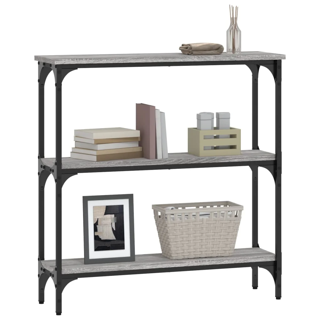 konsolbord 75x22,5x75 cm konstrueret træ grå sonoma-eg - Image 3