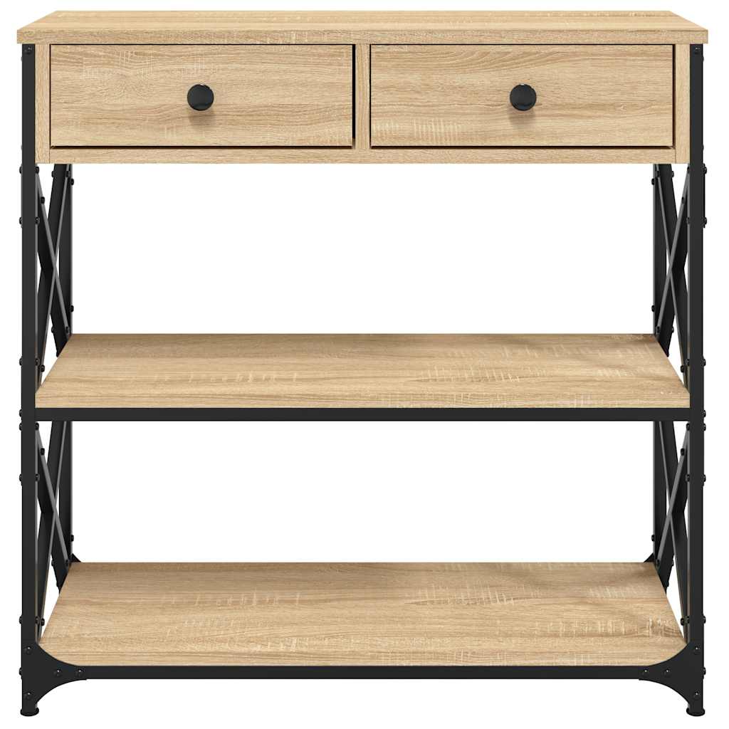konsolbord 75x28x75 cm konstrueret træ sonoma-eg - Image 6