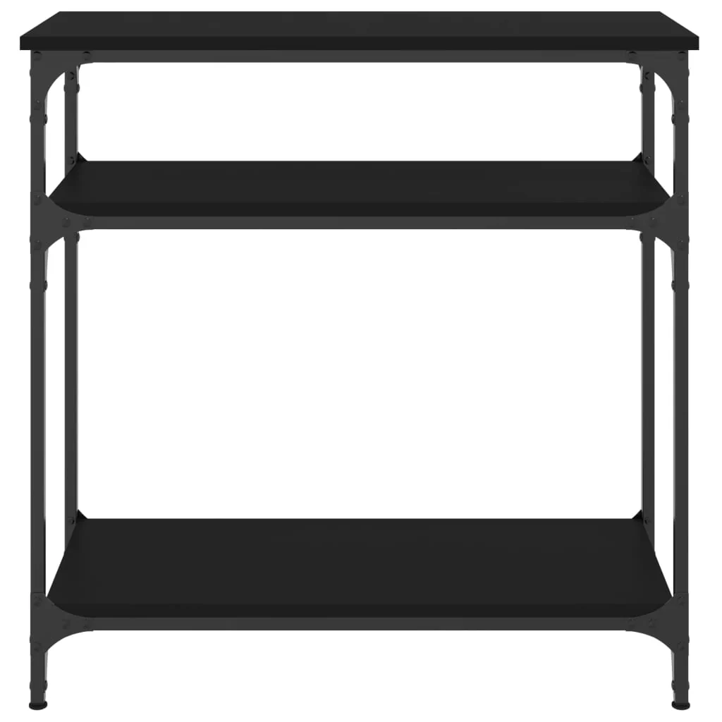 konsolbord 75x29x75 cm konstrueret træ sort - Image 4