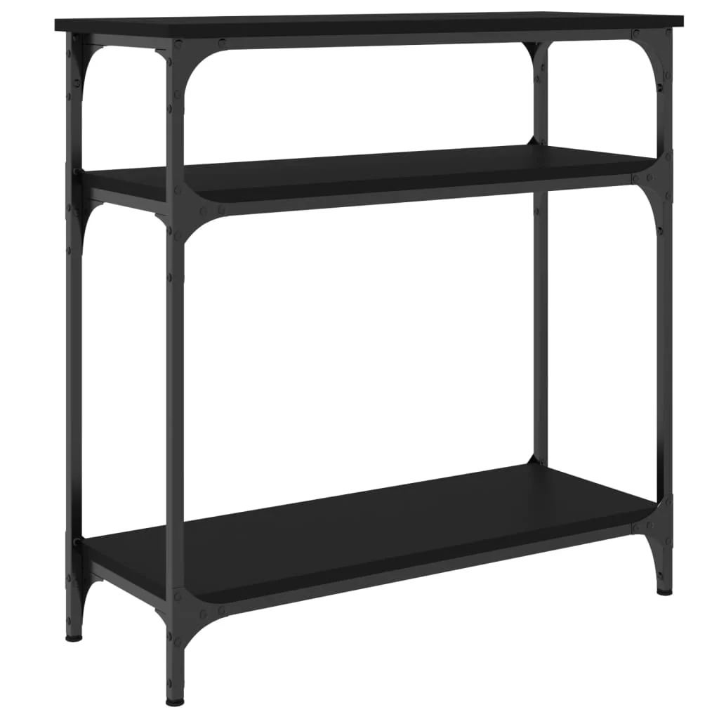 konsolbord 75x29x75 cm konstrueret træ sort - Image 6