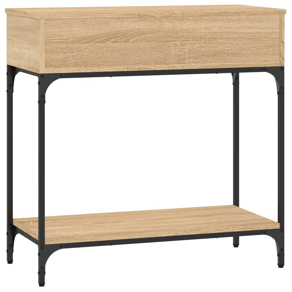 konsolbord 75x34,5x75 cm konstrueret træ sonoma-eg - Image 7