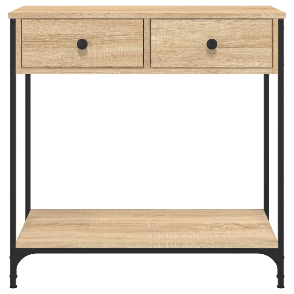 konsolbord 75x34,5x75 cm konstrueret træ sonoma-eg - Image 6