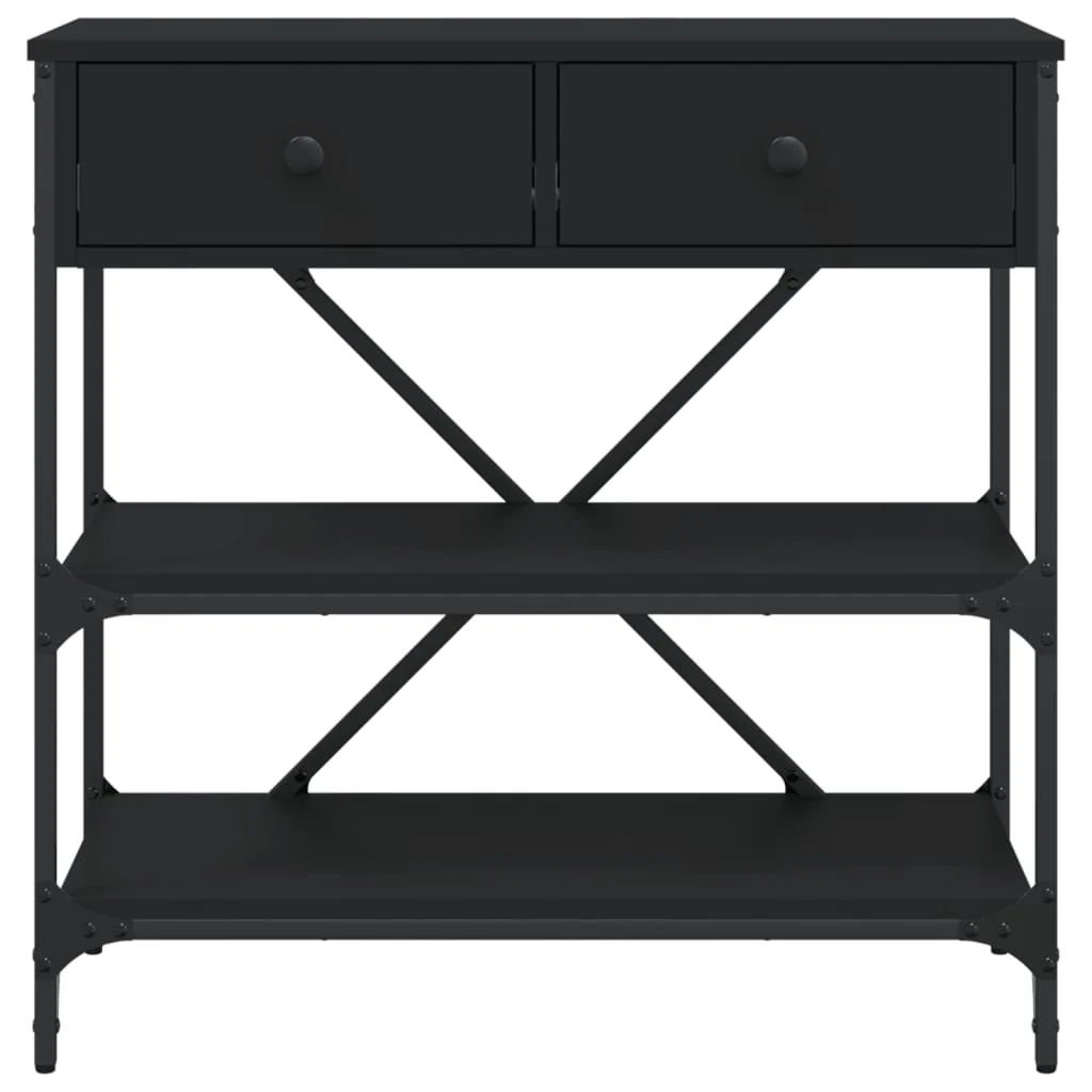 konsolbord 75x34,5x75 cm konstrueret træ sort - Image 5