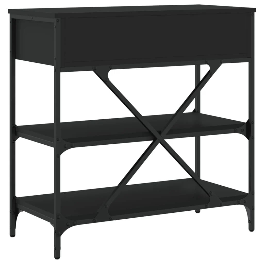 konsolbord 75x34,5x75 cm konstrueret træ sort - Image 7