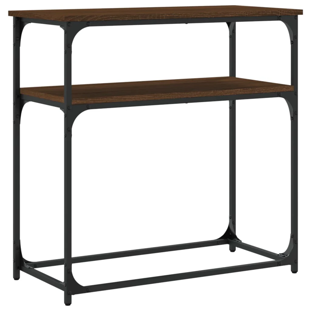 konsolbord 75x35,5x75 cm konstrueret træ brun egetræsfarve - Image 6