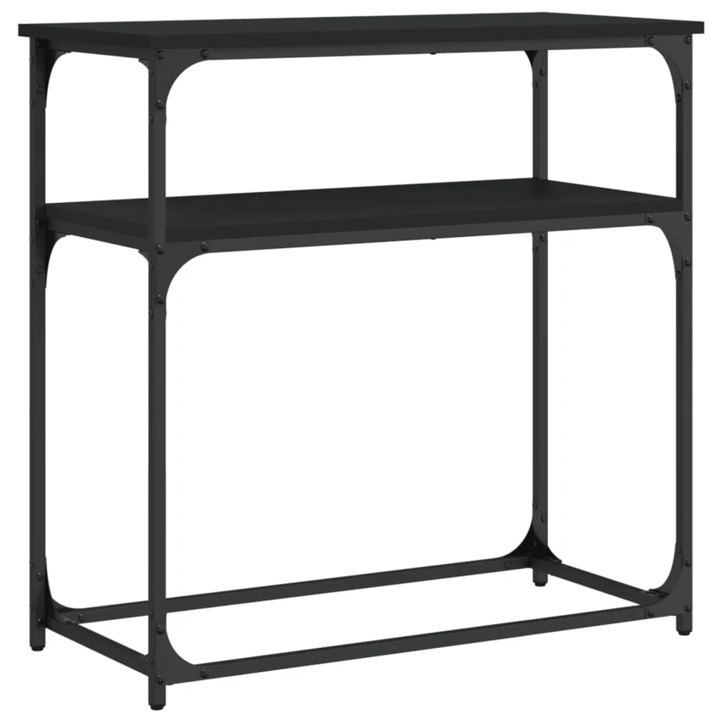 konsolbord 75x35,5x75 cm konstrueret træ sort - Image 2