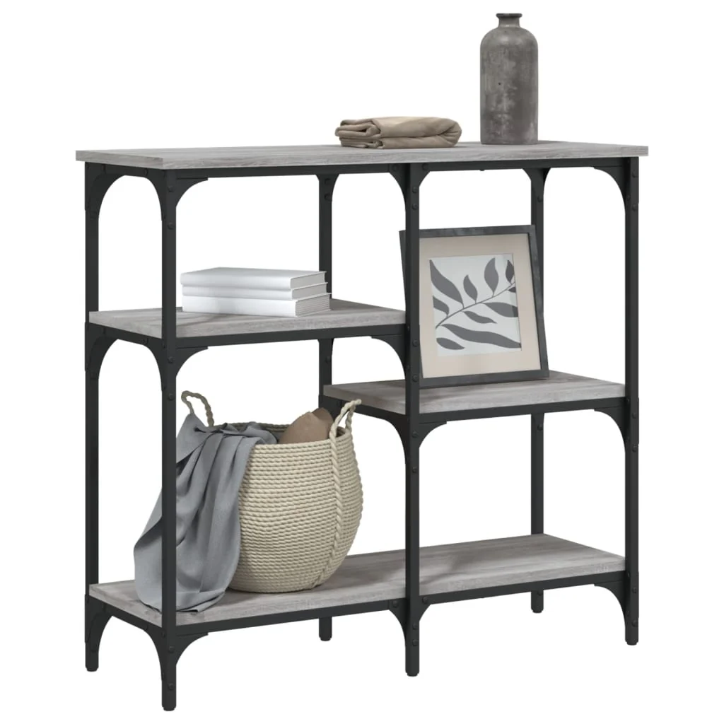konsolbord 80x29x75 cm konstrueret træ grå sonoma-eg - Image 3