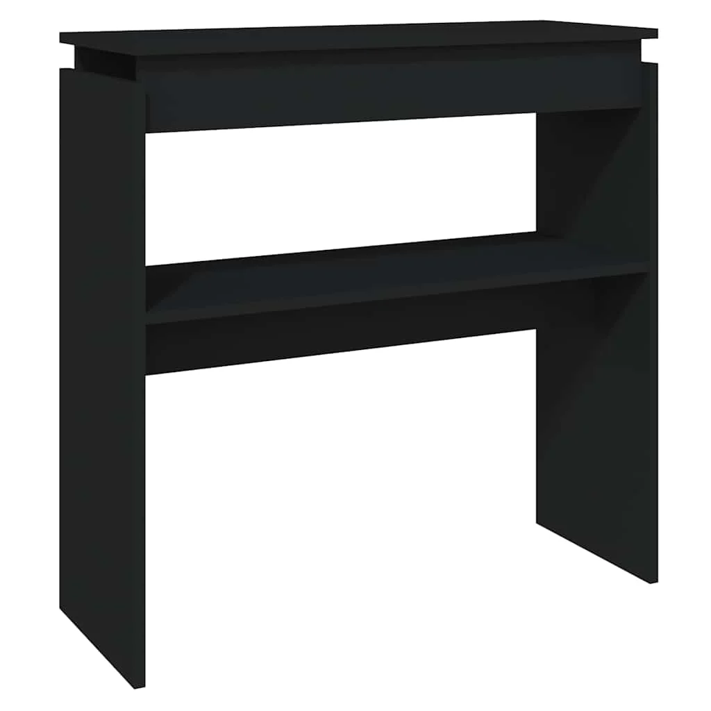 konsolbord 80x30x80 cm konstrueret træ sort - Image 2