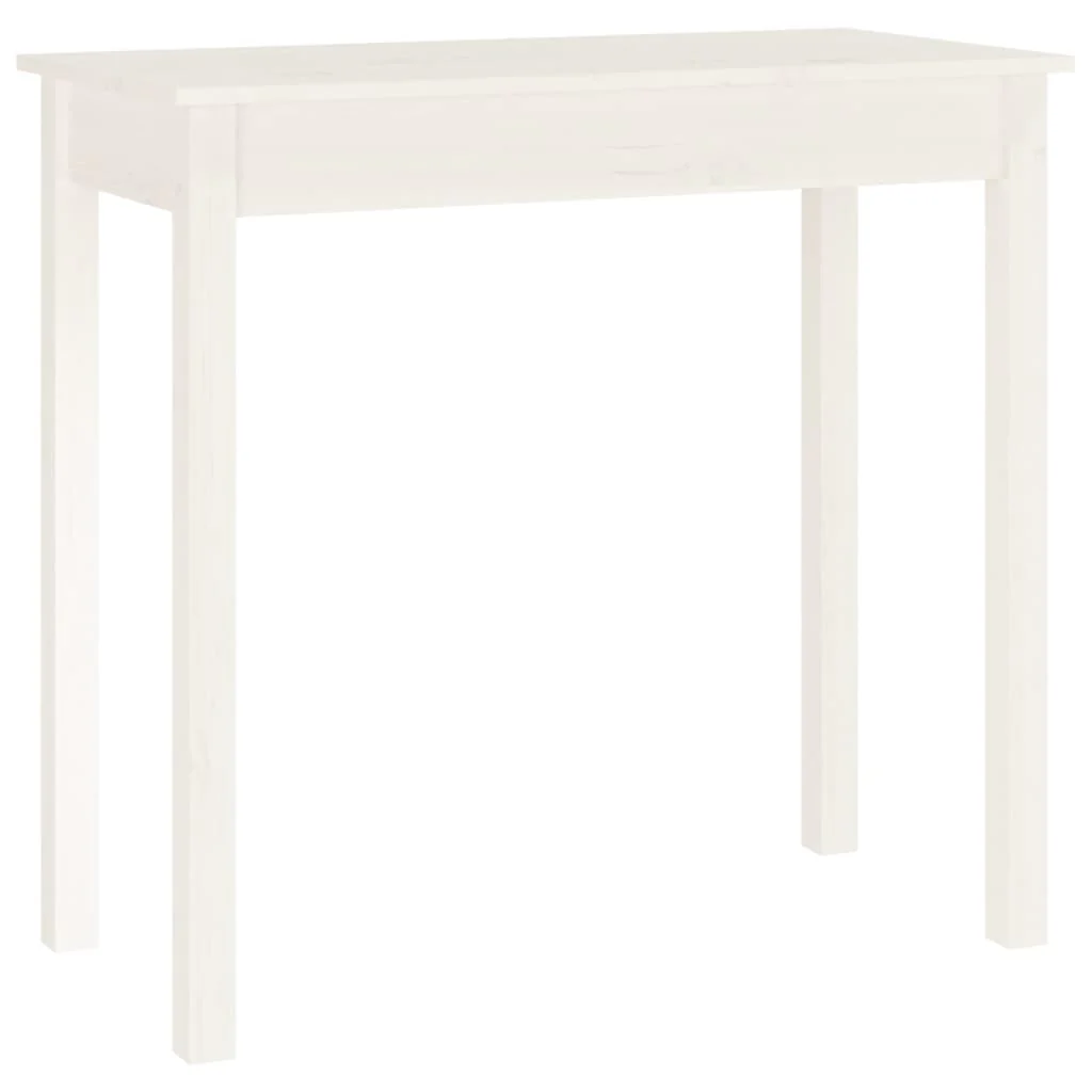 konsolbord 80x40x75 cm massivt fyrretræ hvid - Image 2