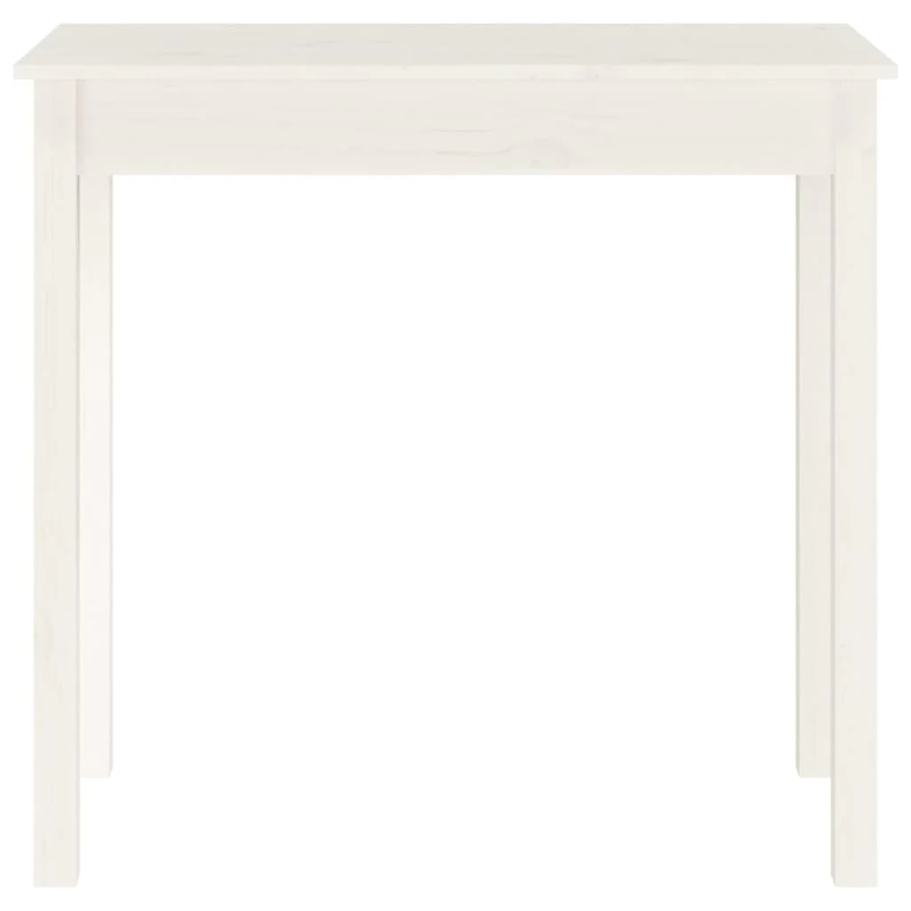 konsolbord 80x40x75 cm massivt fyrretræ hvid - Image 5