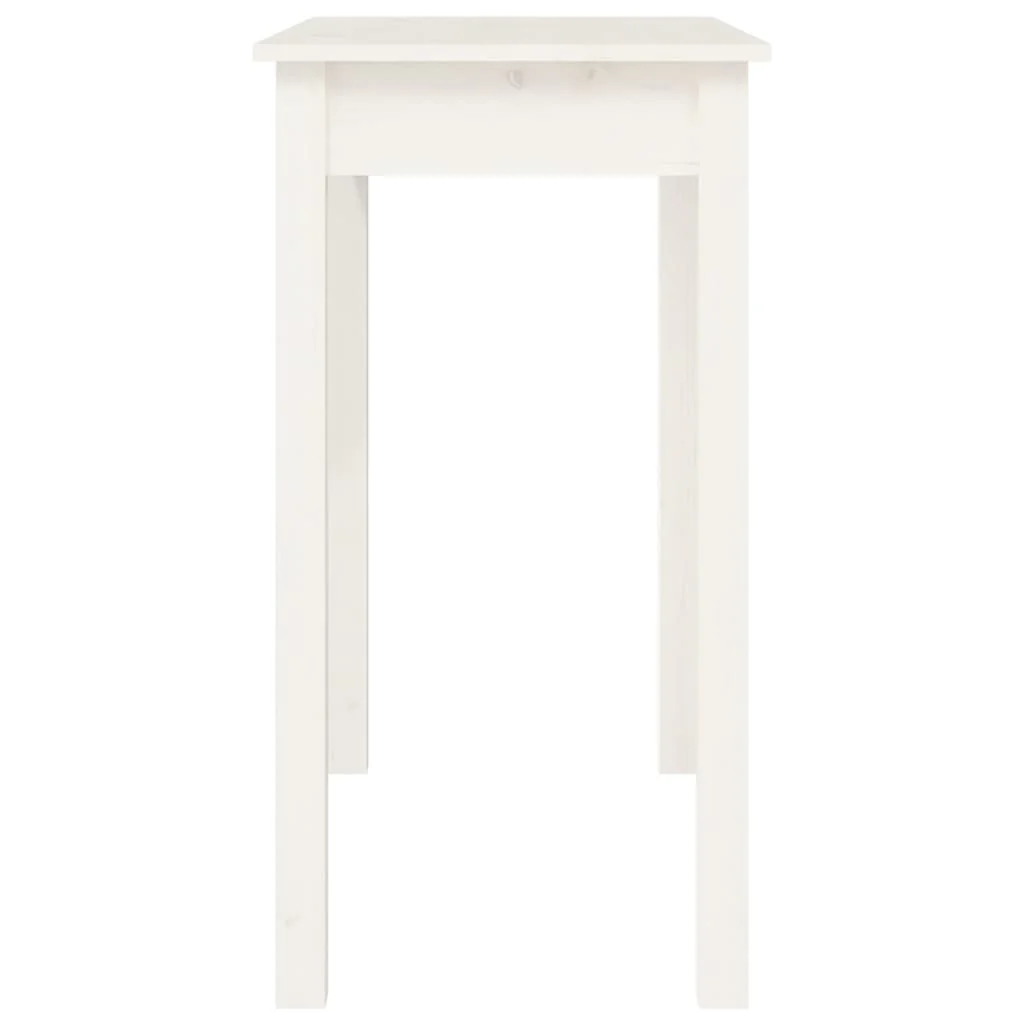 konsolbord 80x40x75 cm massivt fyrretræ hvid - Image 6