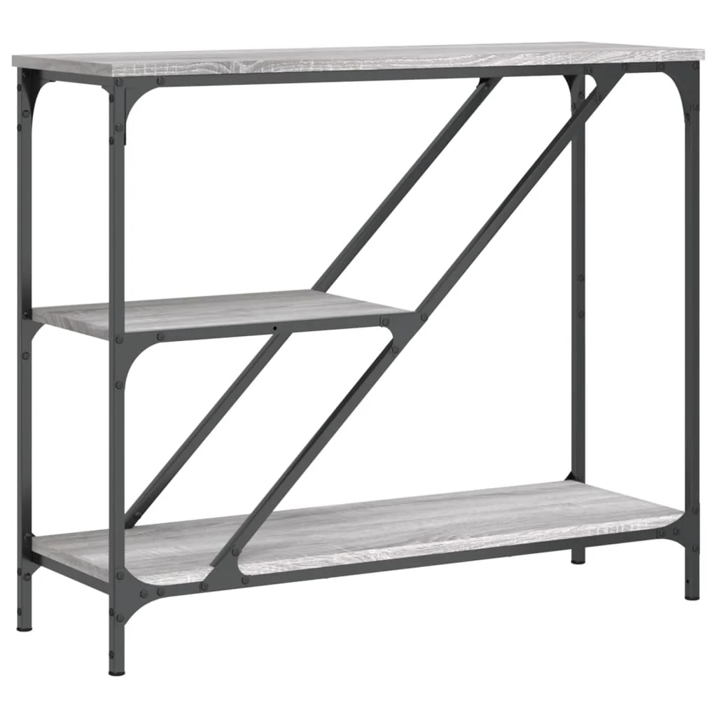 konsolbord 88,5x30x75 cm konstrueret træ grå sonoma-eg - Image 2