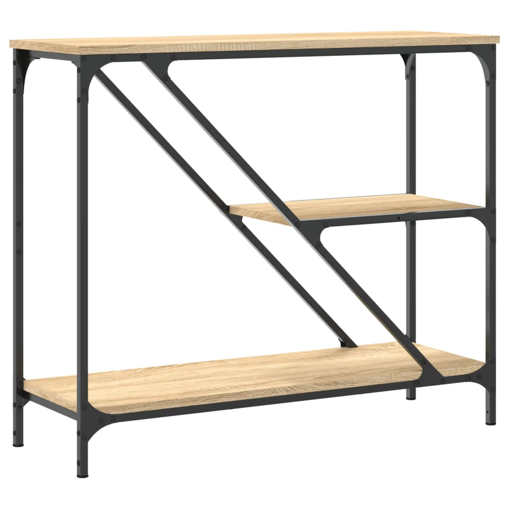 konsolbord 88,5x30x75 cm konstrueret træ sonoma-eg - Image 6