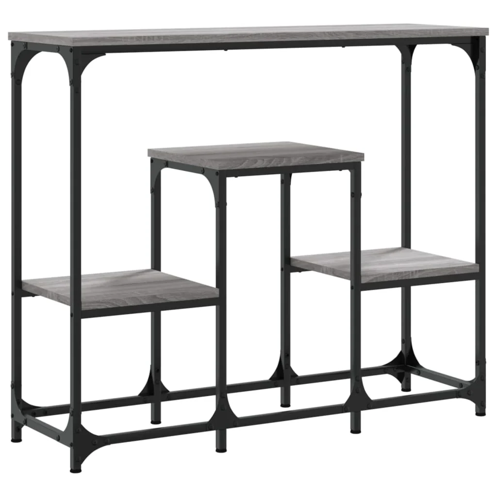 konsolbord 89,5x28x76 cm konstrueret træ grå sonoma-eg - Image 6