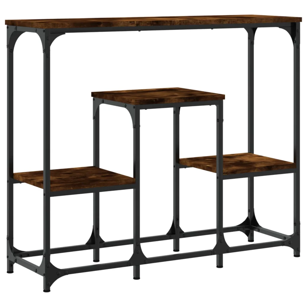 konsolbord 89,5x28x76 cm konstrueret træ røget sonoma-eg - Image 2