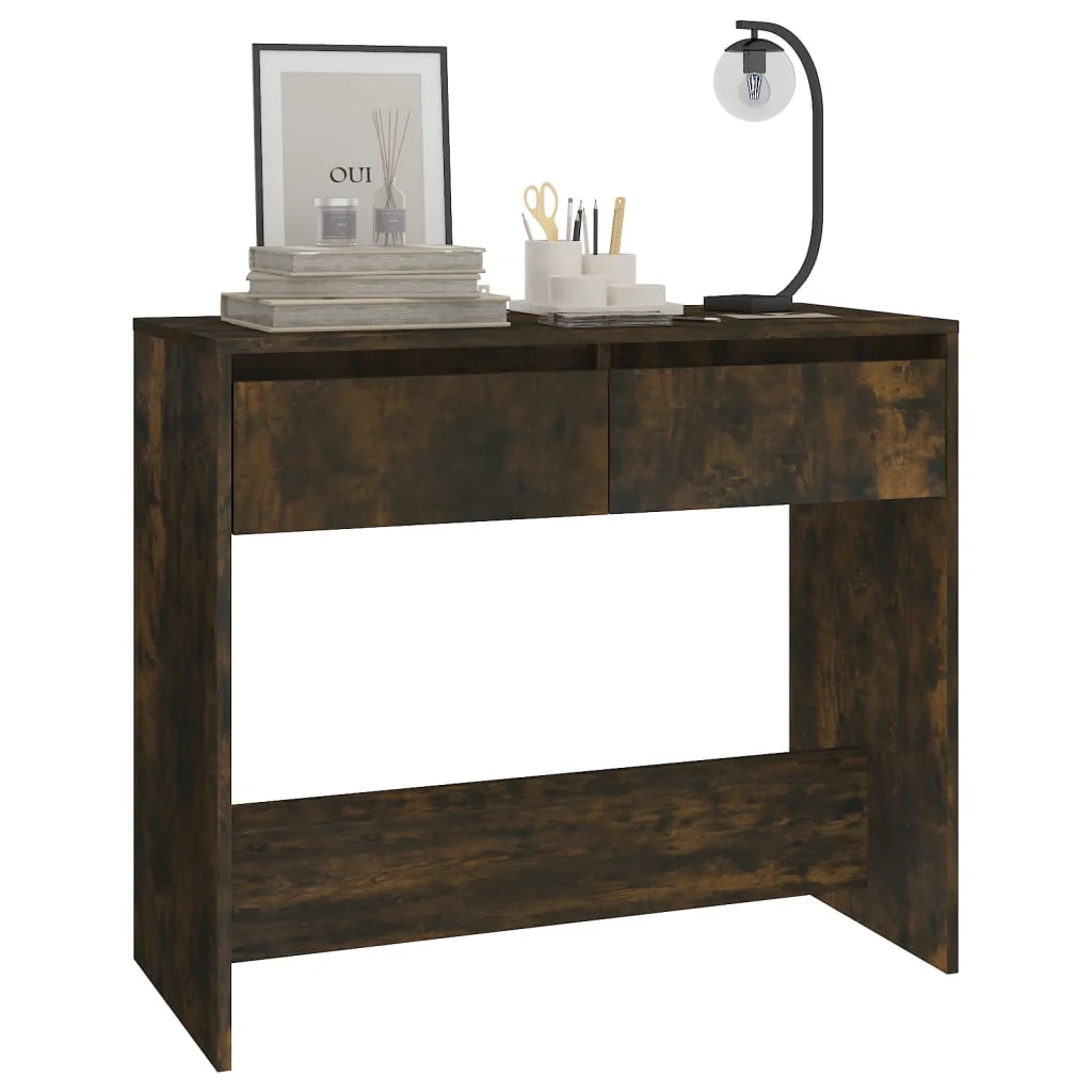 konsolbord 89x41x76,5 cm konstrueret træ røget eg - Image 4