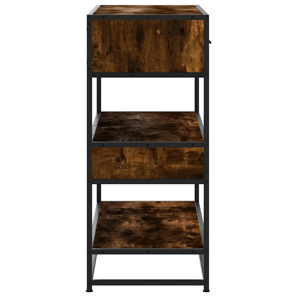 konsolbord 90x35x80 cm konstrueret træ røget egetræsfarve - Image 6