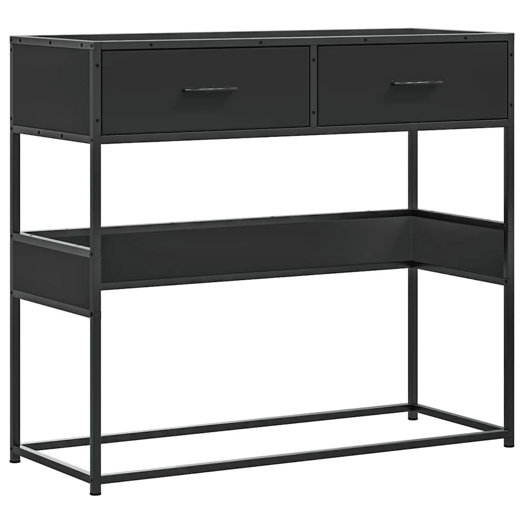 konsolbord 90x35x80 cm konstrueret træ sort - Image 2