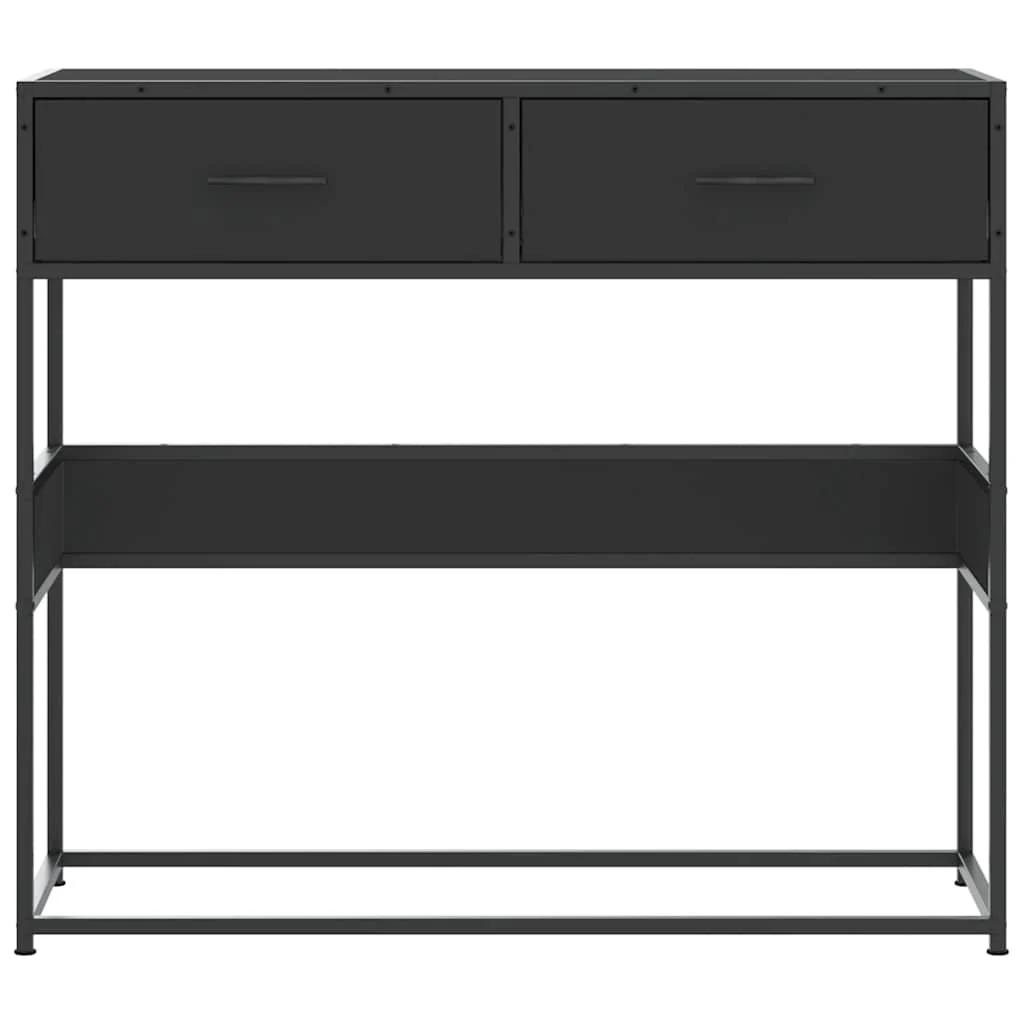 konsolbord 90x35x80 cm konstrueret træ sort - Image 4