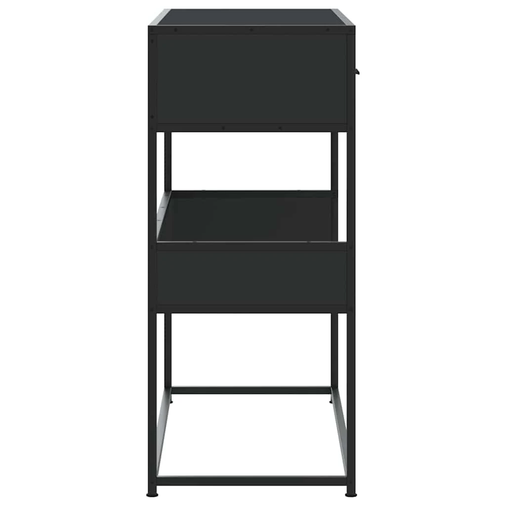 konsolbord 90x35x80 cm konstrueret træ sort - Image 5