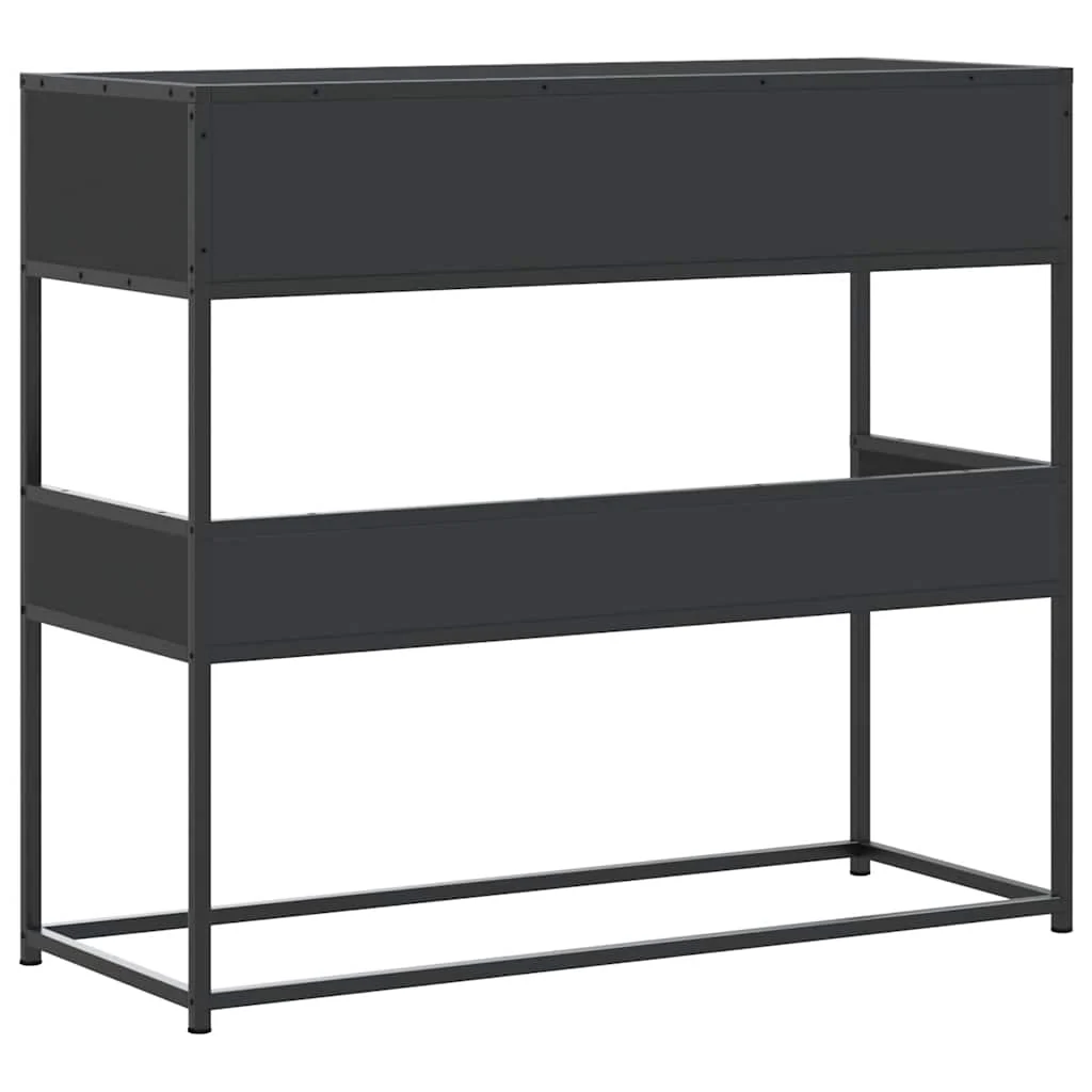 konsolbord 90x35x80 cm konstrueret træ sort - Image 6