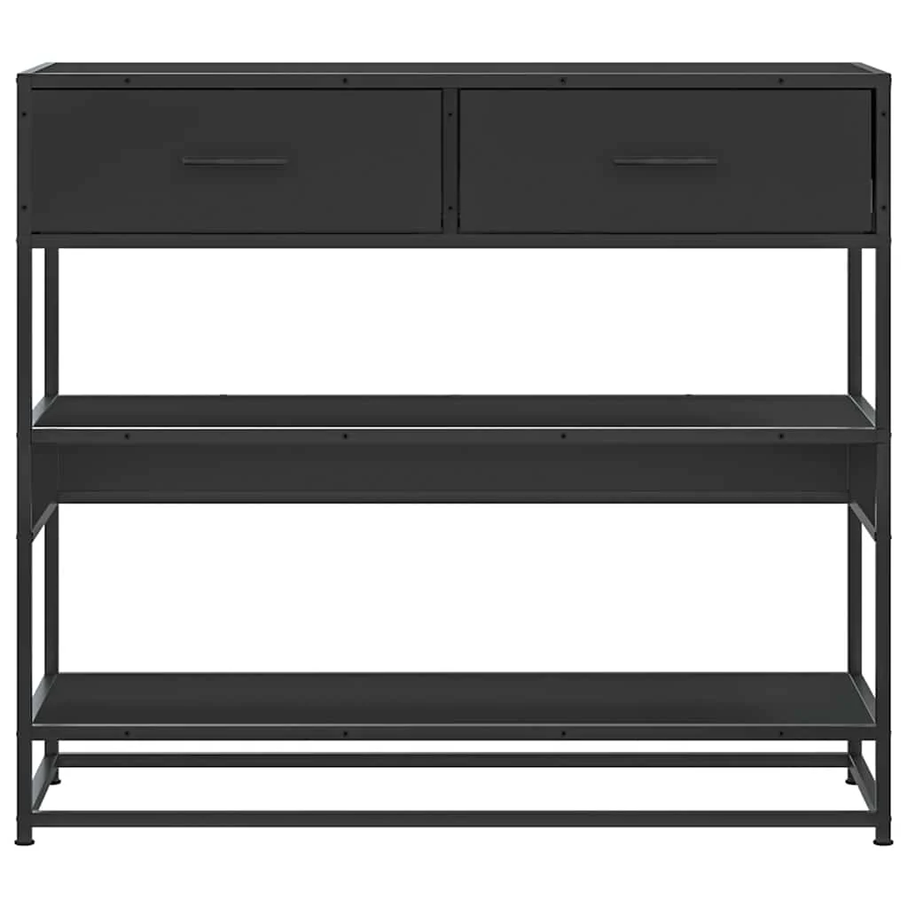 konsolbord 90x35x80 cm konstrueret træ sort - Image 4