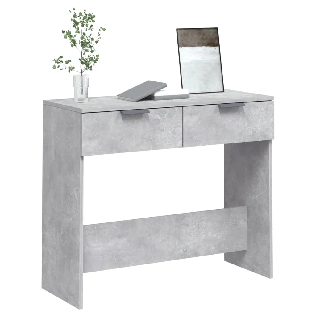konsolbord 90x36x75 cm konstrueret træ betongrå - Image 4