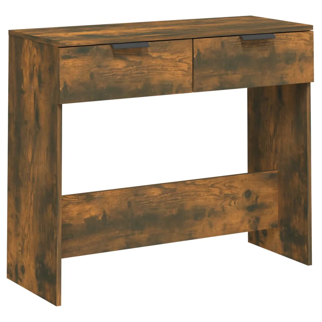 konsolbord 90x36x75 cm konstrueret træ røget egetræsfarve - Image 2