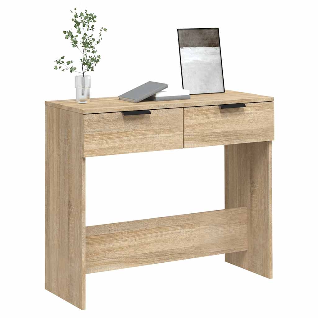 konsolbord 90x36x75 cm konstrueret træ sonoma-eg - Image 4