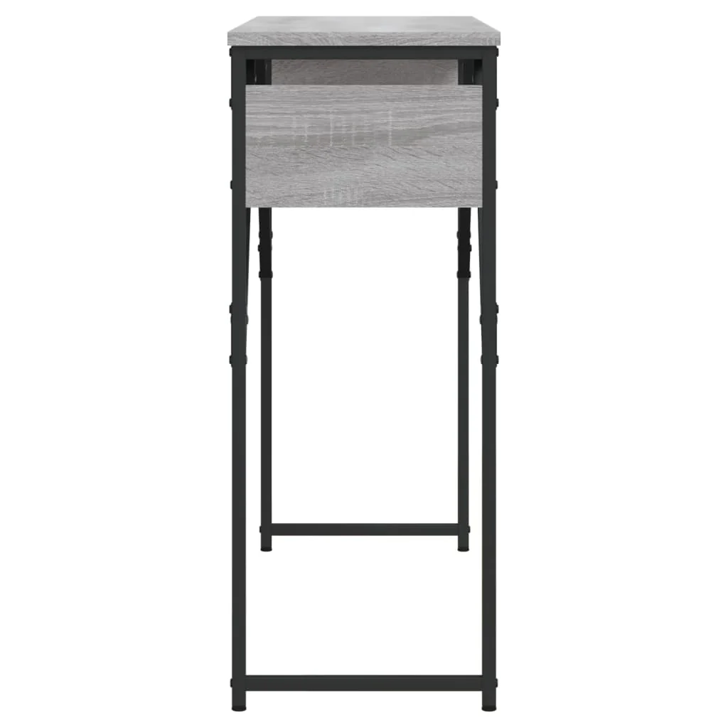 konsolbord med hylde 105x30x75 cm konstrueret træ grå sonoma-eg - Image 5