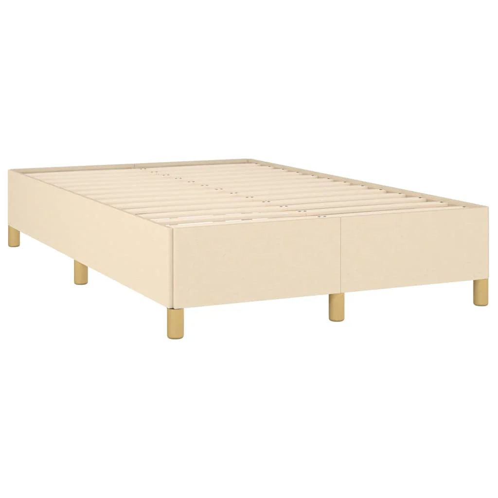 kontinentalseng med LED-lys 120x190 cm stof cremefarvet - Image 6