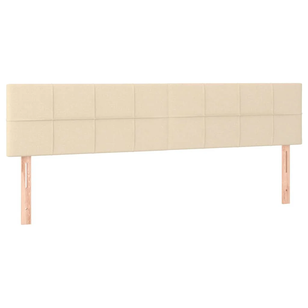 kontinentalseng med LED-lys 120x190 cm stof cremefarvet - Image 8