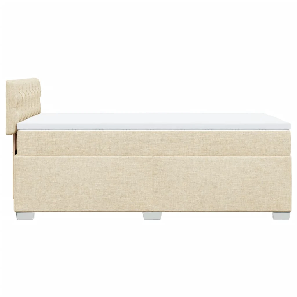 kontinentalseng med madras 100x200 cm stof cremefarvet - Image 10