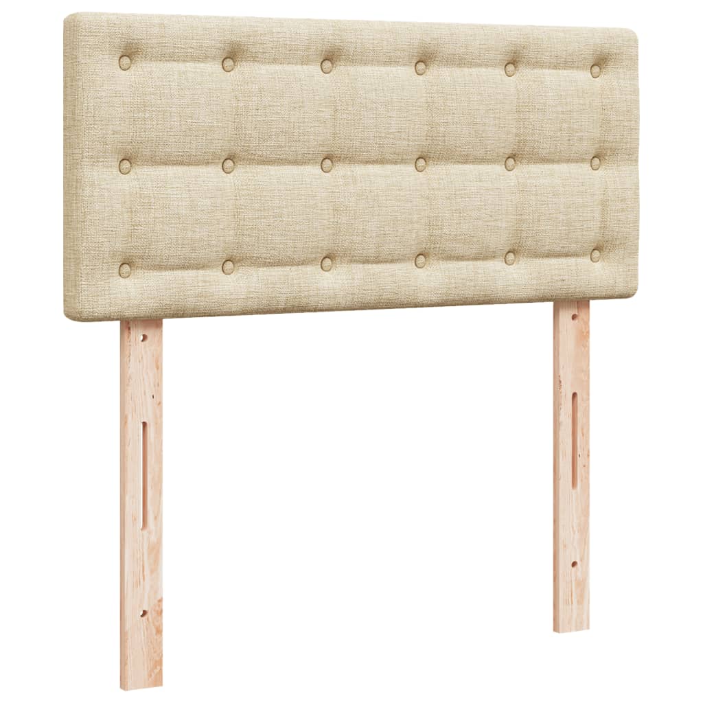 kontinentalseng med madras 100x200 cm stof cremefarvet - Image 7