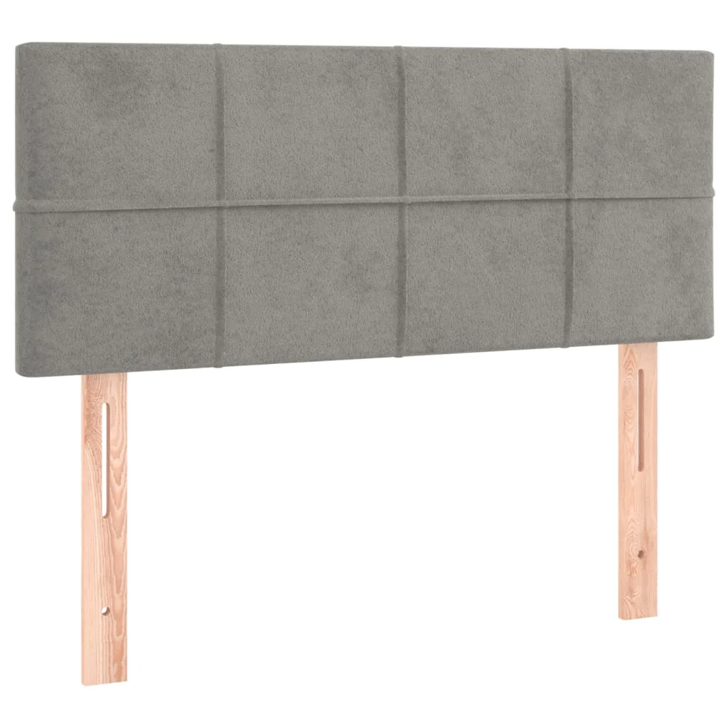kontinentalseng med madras 100x200 cmfløjl lysegrå - Image 6