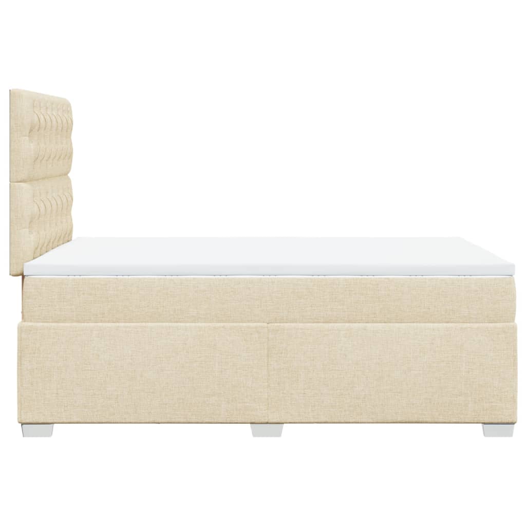 kontinentalseng med madras 120x190 cm stof cremefarvet - Image 10